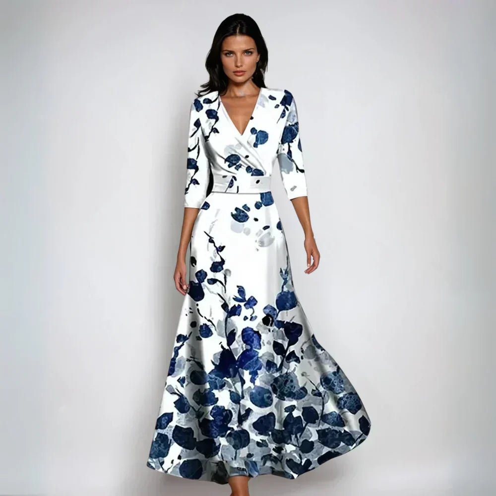 Emily | Elegante wijde bloemenjurk